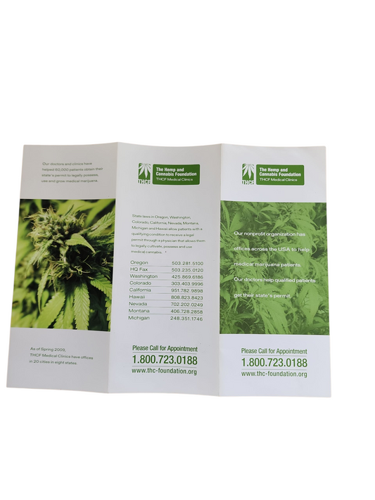 2009 THCF Medical Marijuana Brochure Cannabis Advertising