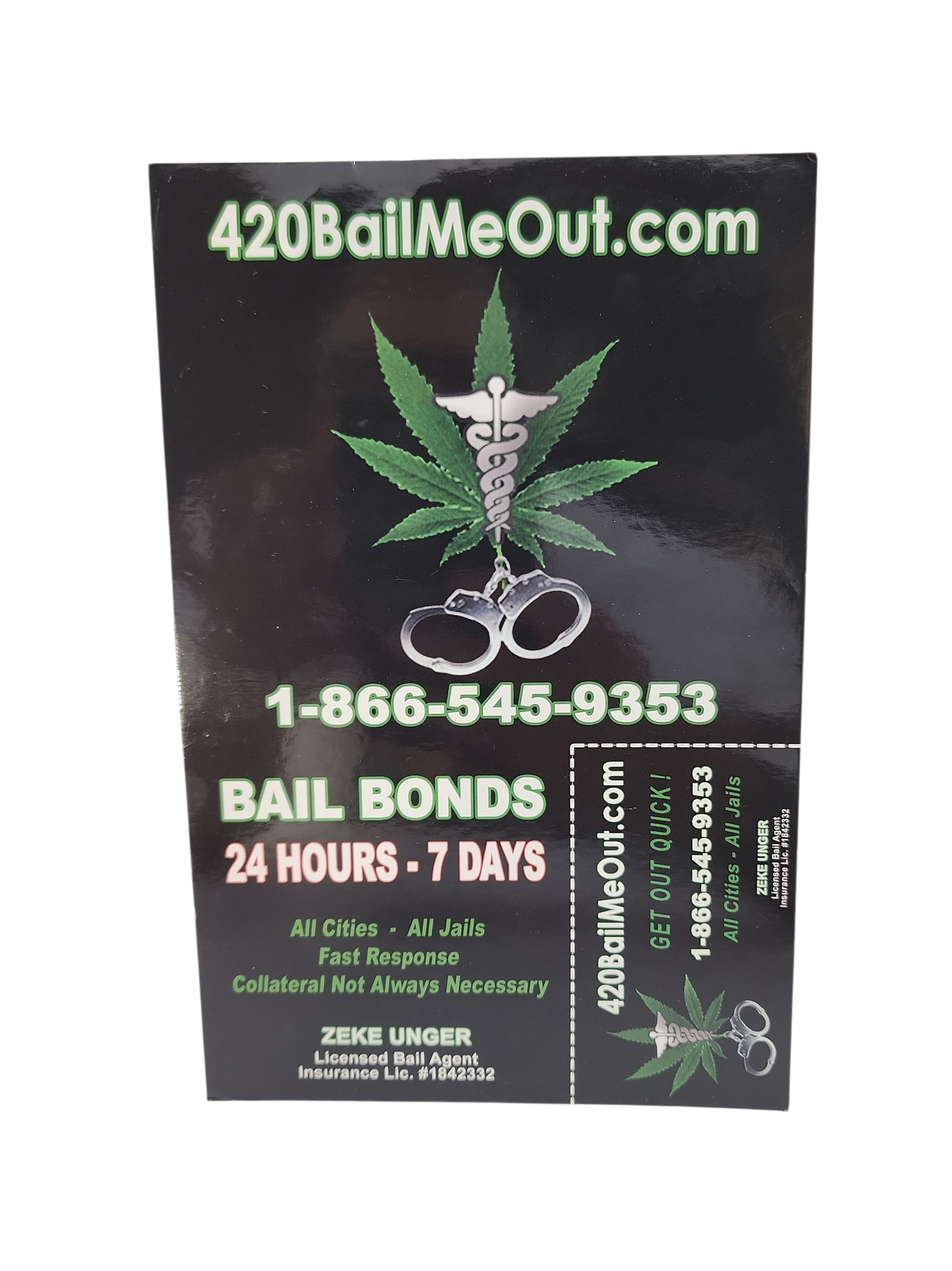 420BAILMEOUT.COM Cannabis Flyer Advertising California 2010
