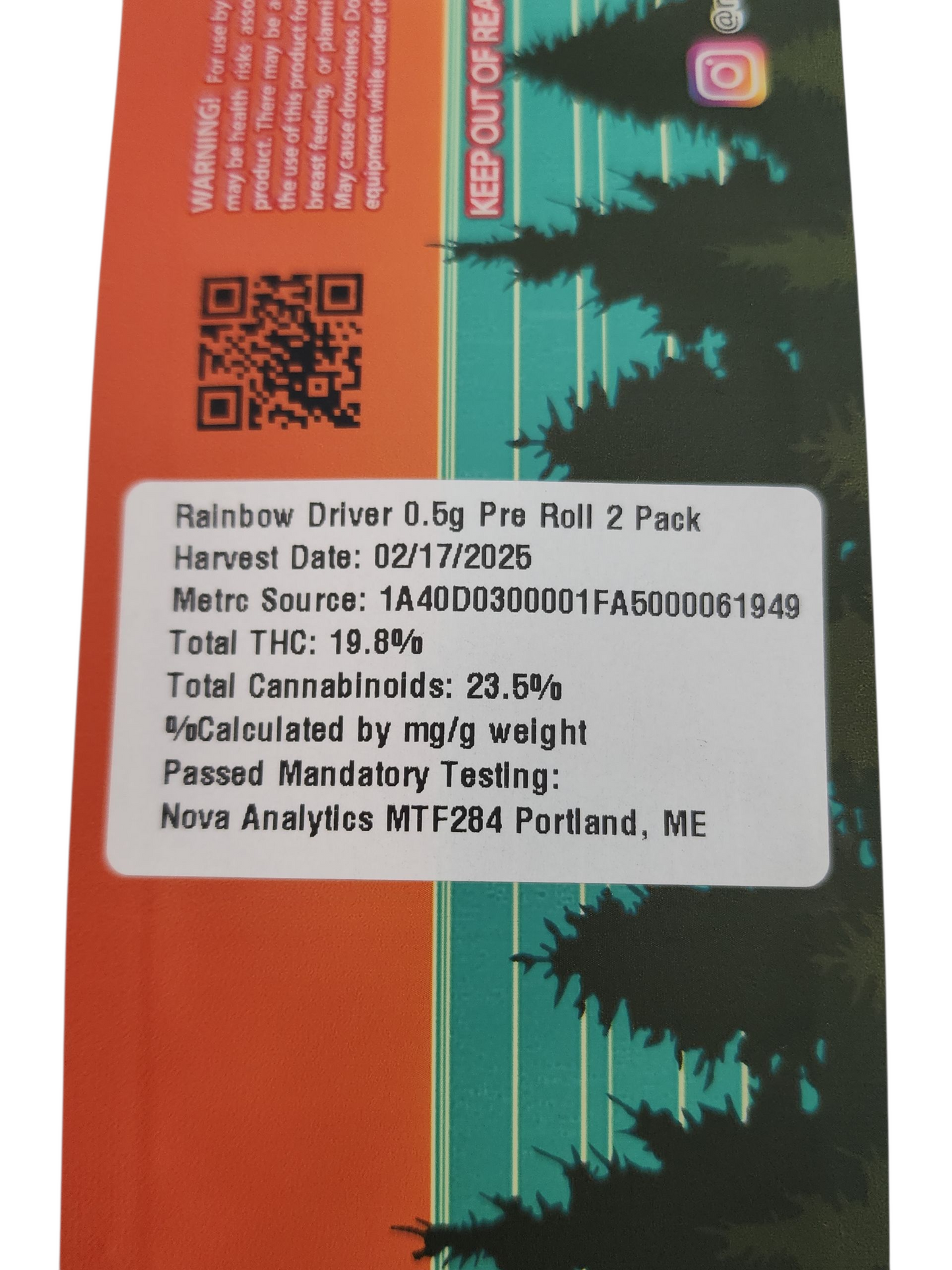 Rugged Roots Inc Rainbow Driver Pre Roll Packaging – Maine Cannabis Ephemera (2025)