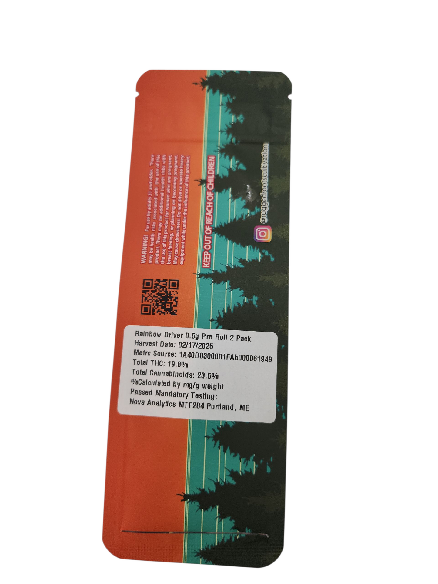 Rugged Roots Inc Rainbow Driver Pre Roll Packaging – Maine Cannabis Ephemera (2025)