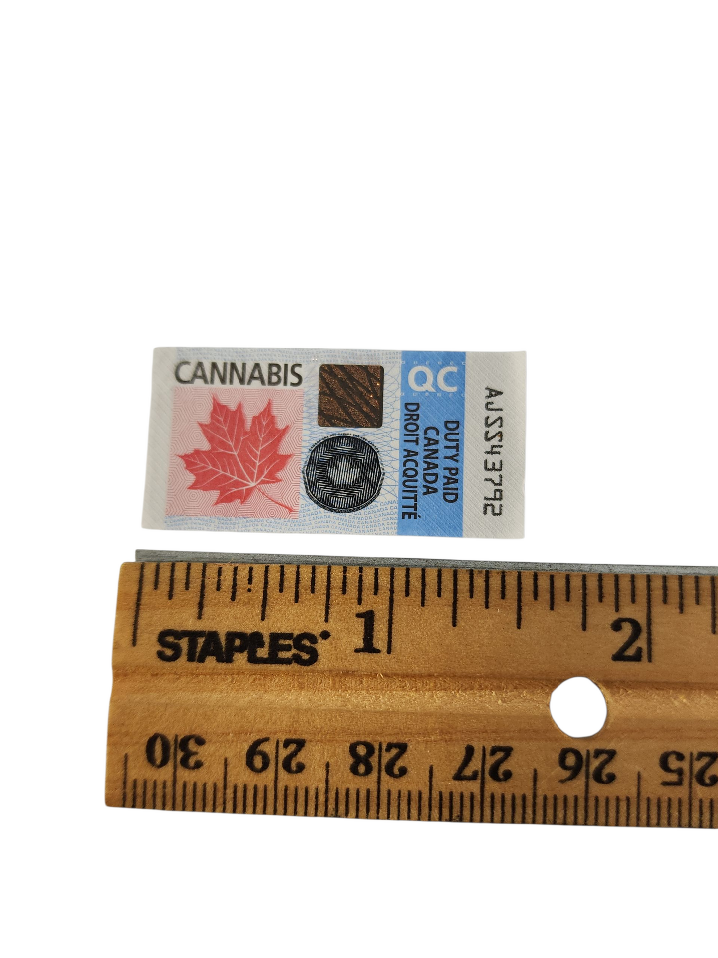 Quebec Canada Cannabis Tax Revenue Stamp Ephemera – Duty Paid QC Collectible