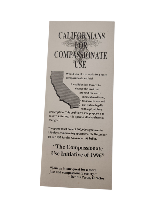 Rare Medical Marijuana Pamphlet – Dennis Peron Activism, Californians for Compassionate Use, Prop 215 Ephemera