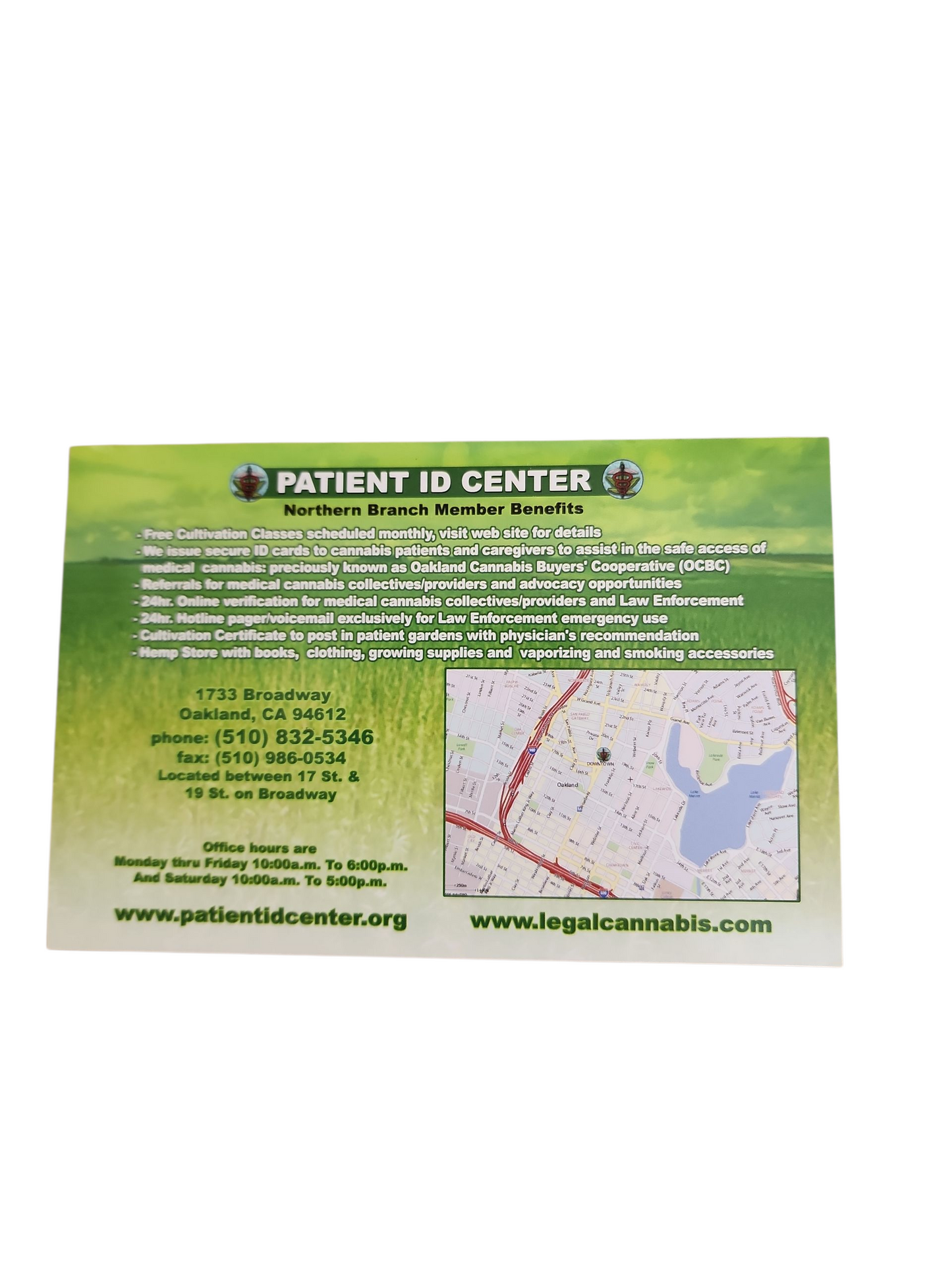 Patient ID Center Oakland California Cannabis Advertising 2010